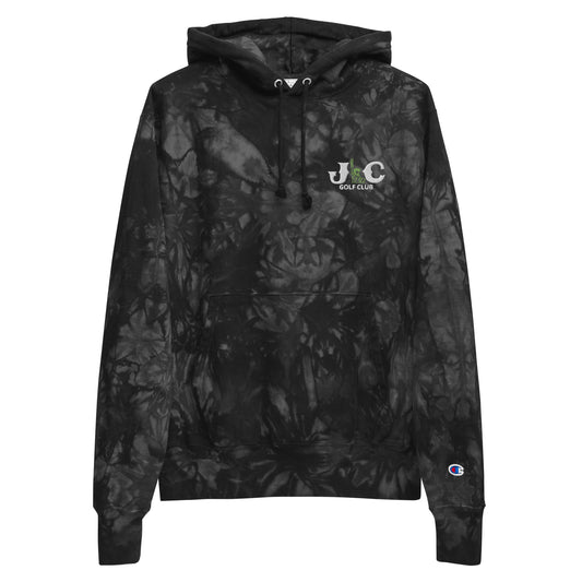 Dark and Stormy Black Tie Dye Hoodie - Front - Embroidered Logo