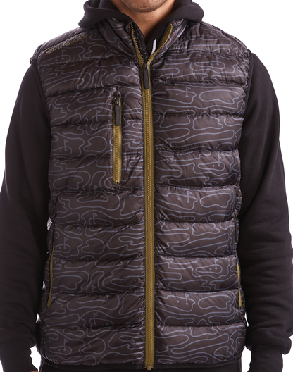 Golf Rhythmic Lines Men's Packable Puffer Vest