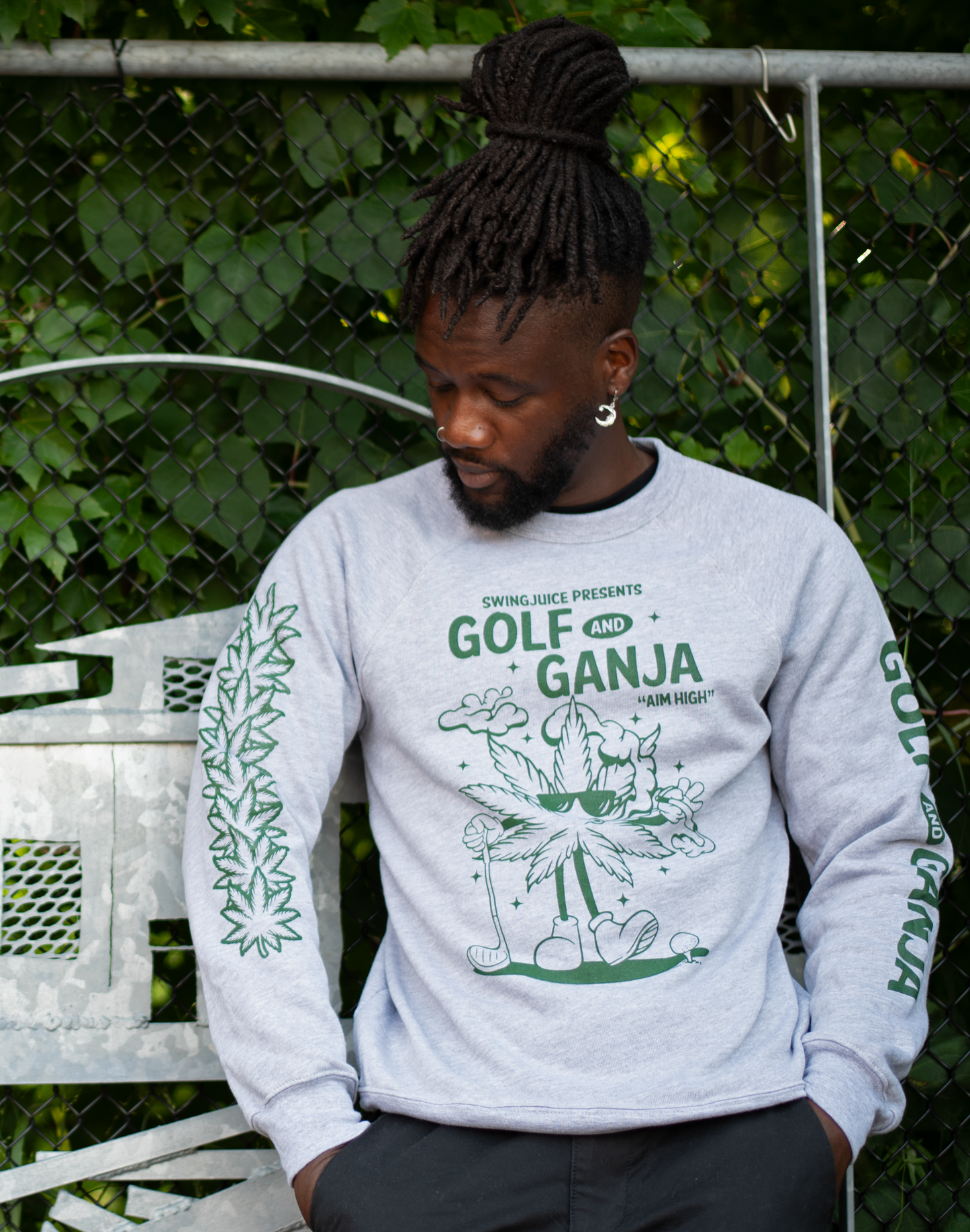 Golf & Ganja Unisex Sweatshirt Grey