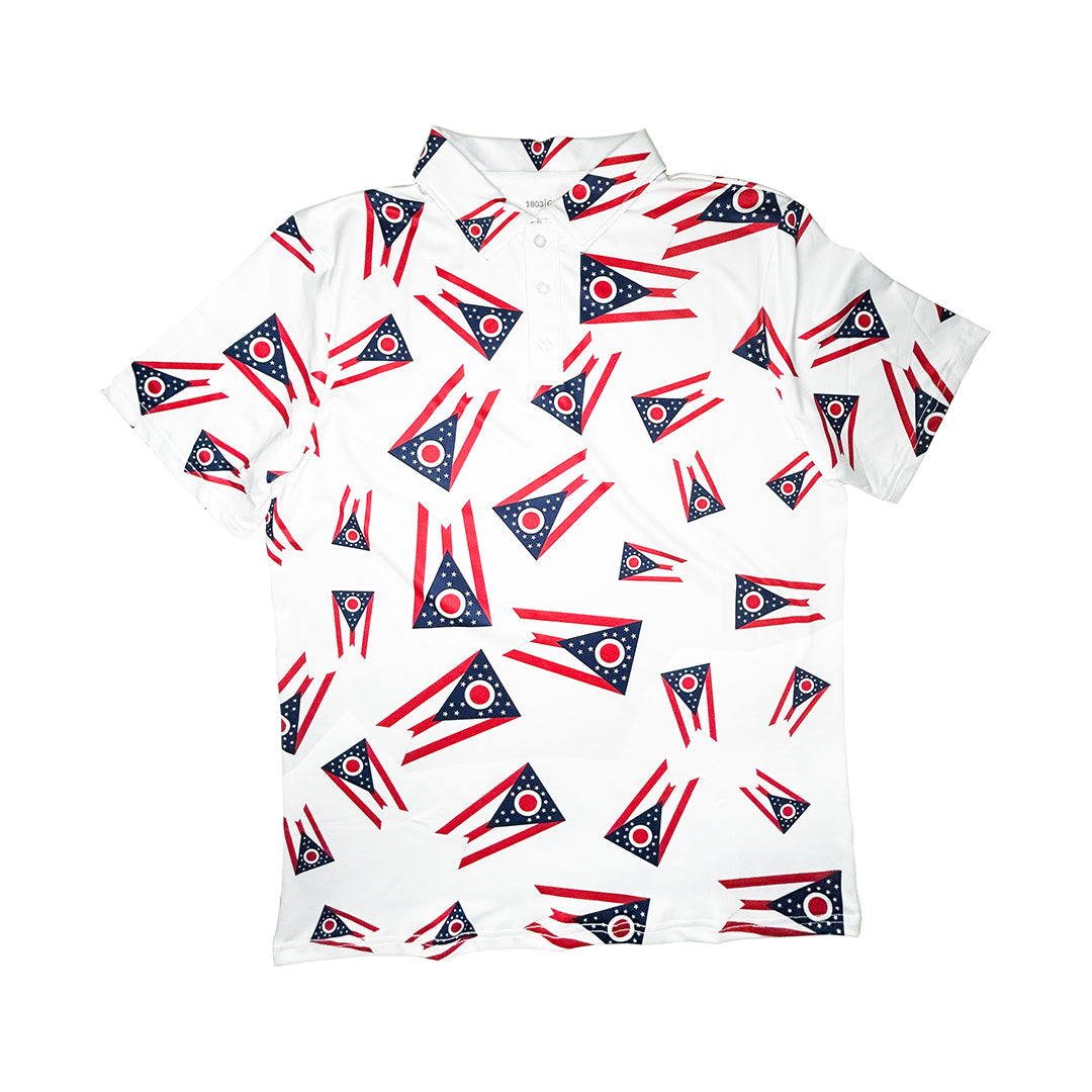 Big Ohio Flag Golf Shirt