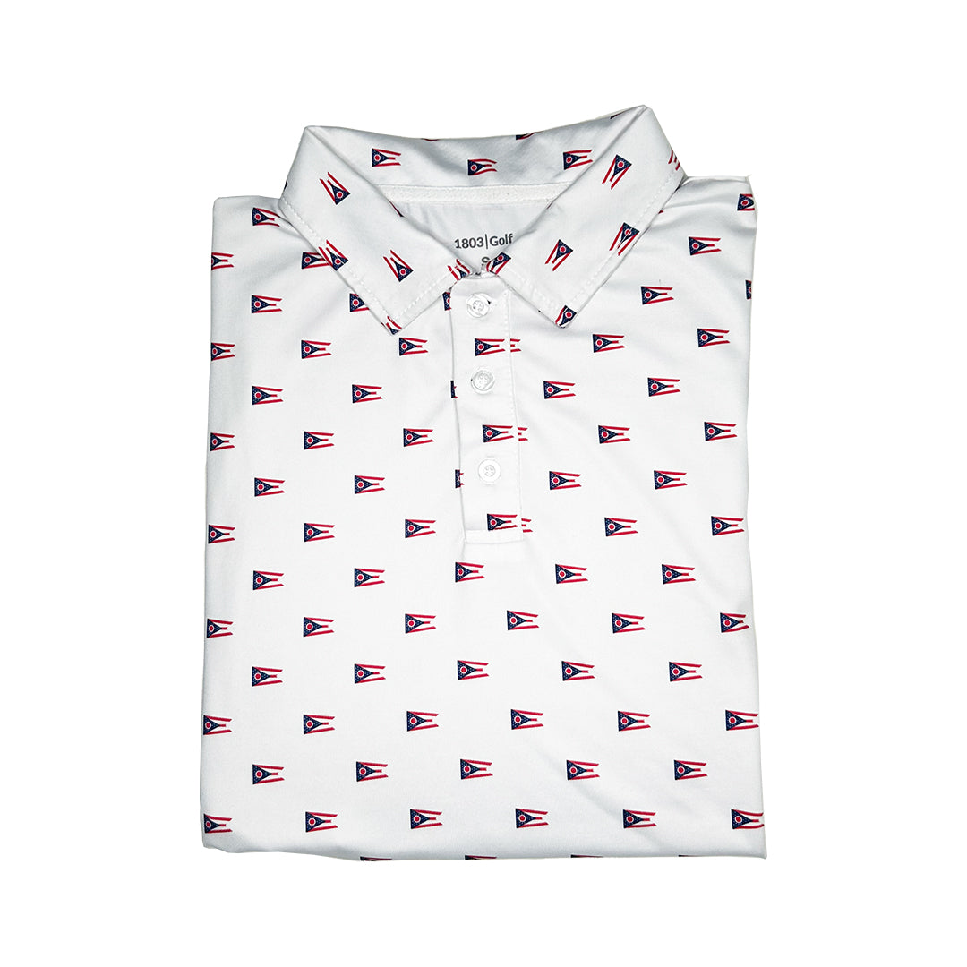 Repeating State of Ohio Burgee Flag Golf Shirt