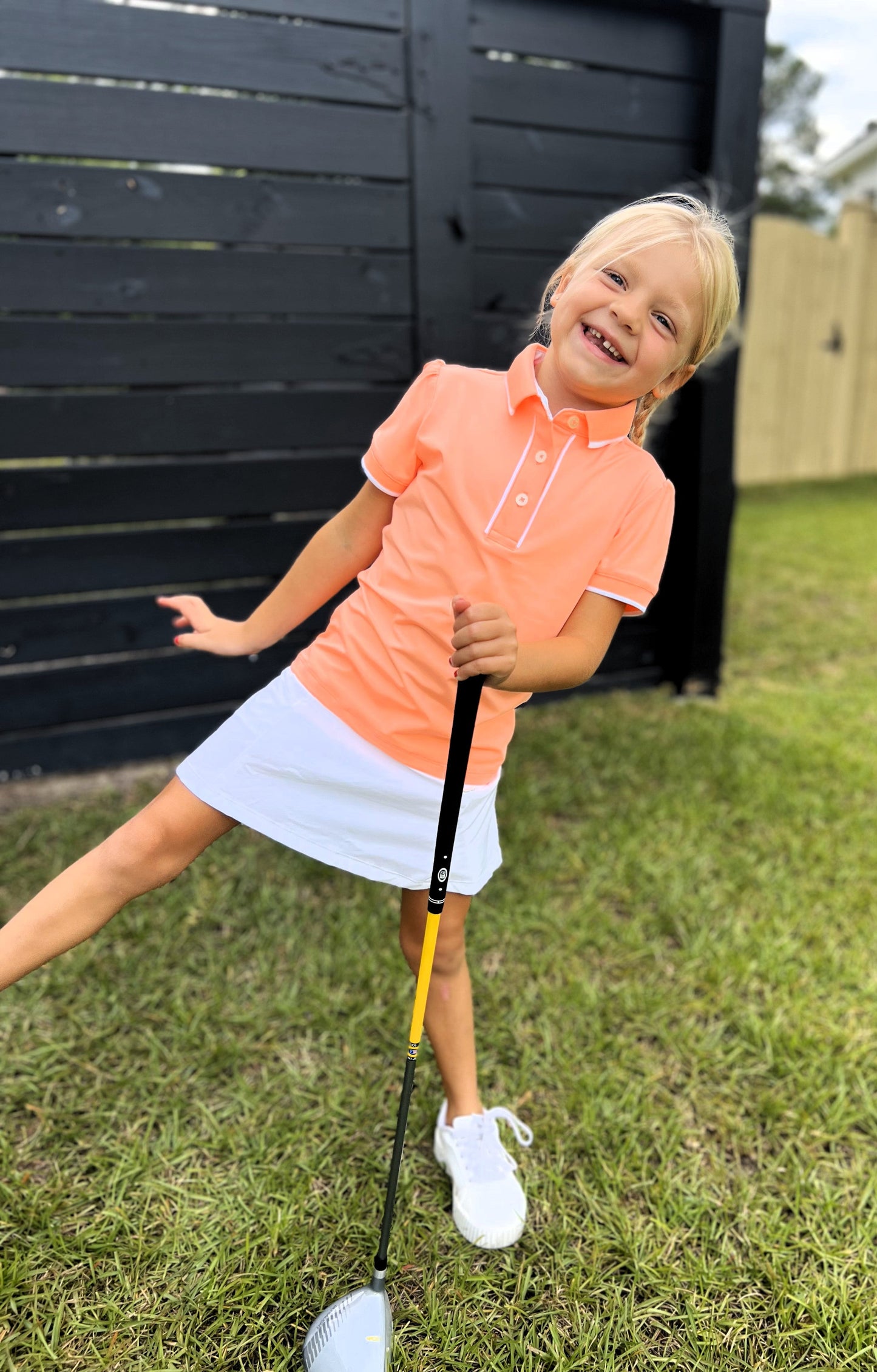 Just Peachy - Girls Youth Performance Polo