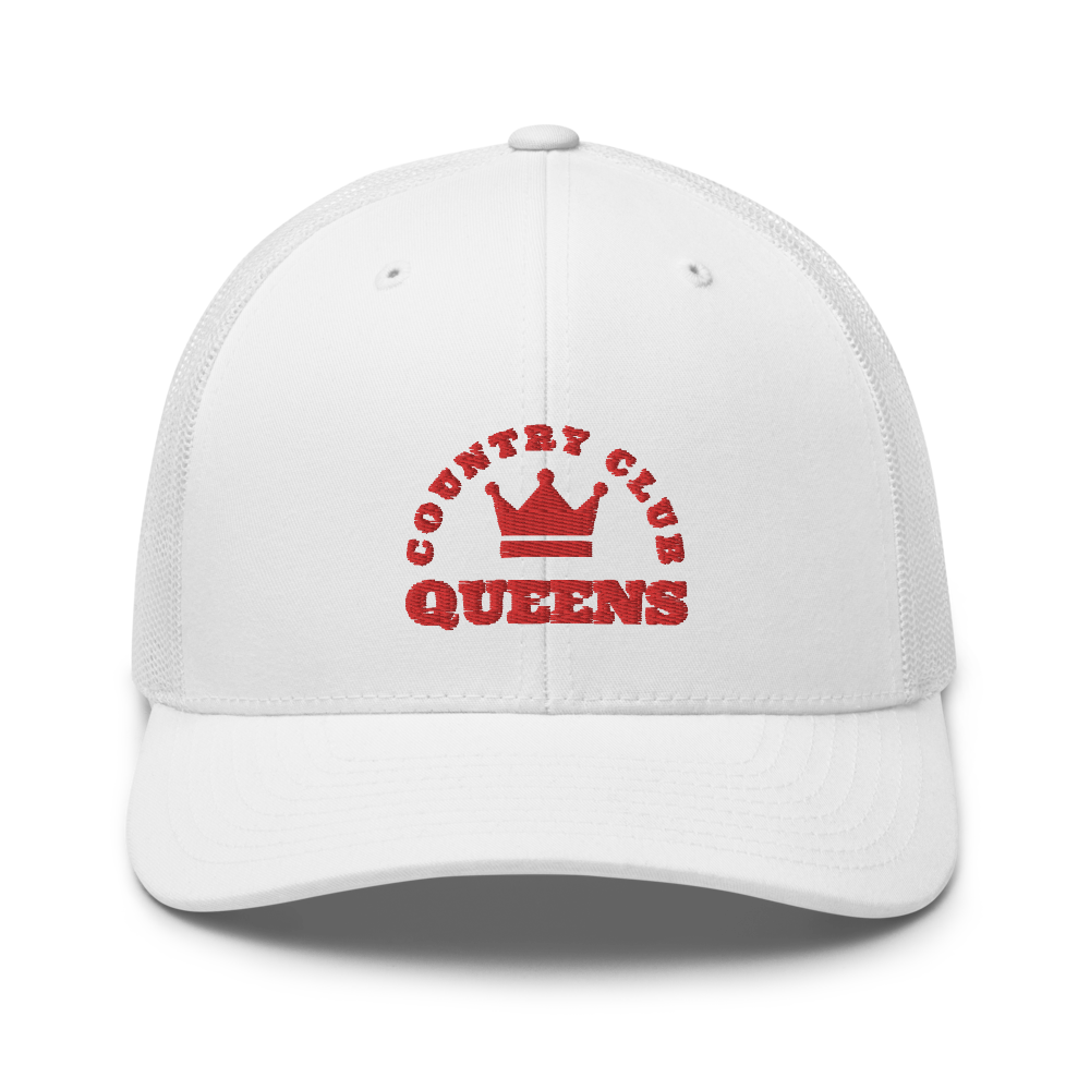 Queens CC Crown Trucker Cap White by Queens Country Club – 1803 Golf