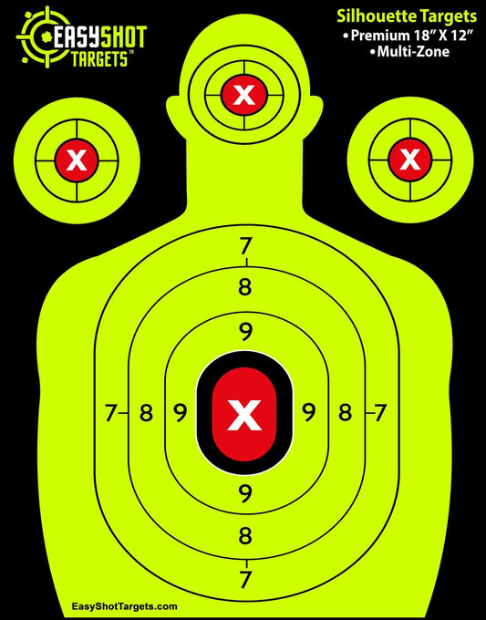 105 Pack - Neon Yellow - Silhouette Targets - EasyShot Targets
