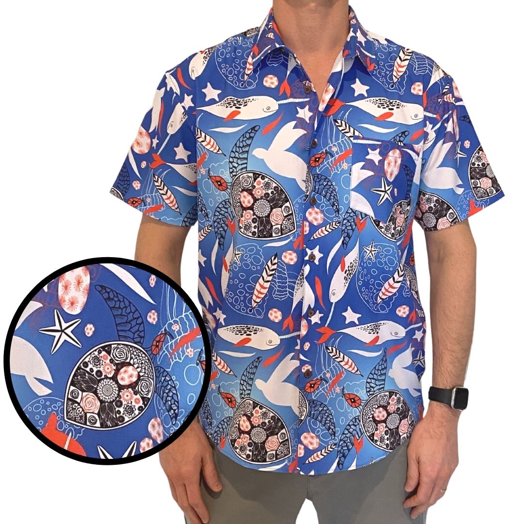 Super Stretch - Blue Abyss Hawaiian Shirt by Tropical Bros