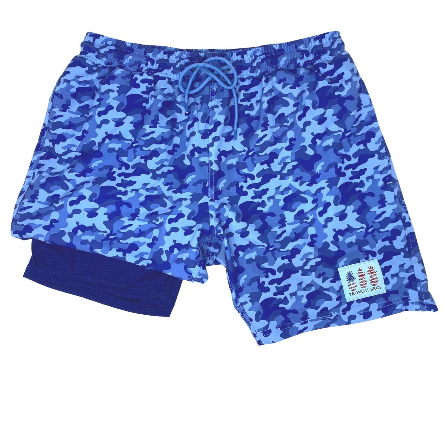 Blue Camo Swimsuit Shorts by Tropical Bros