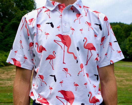 Florida Flamingo Golf Shirt