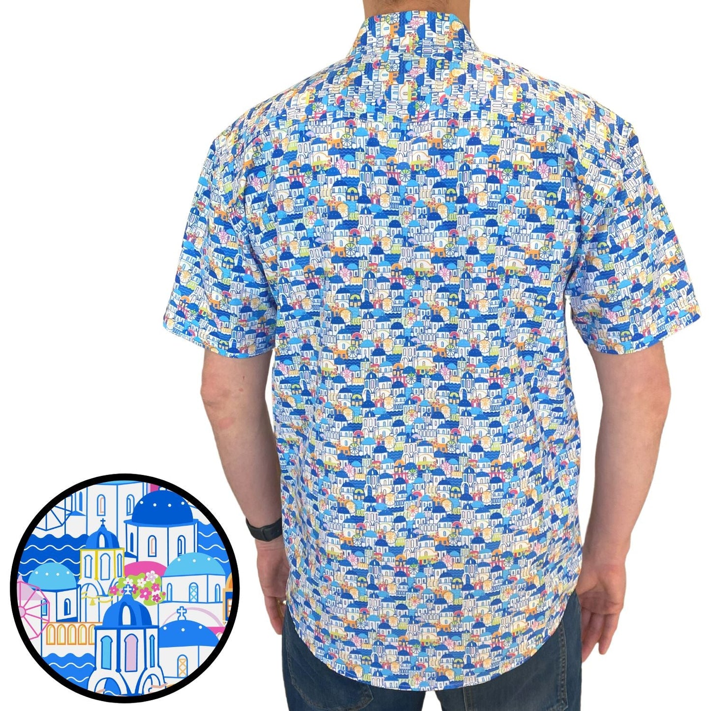 Super Stretch - Greek Paradise Hawaiian Shirt by Tropical Bros