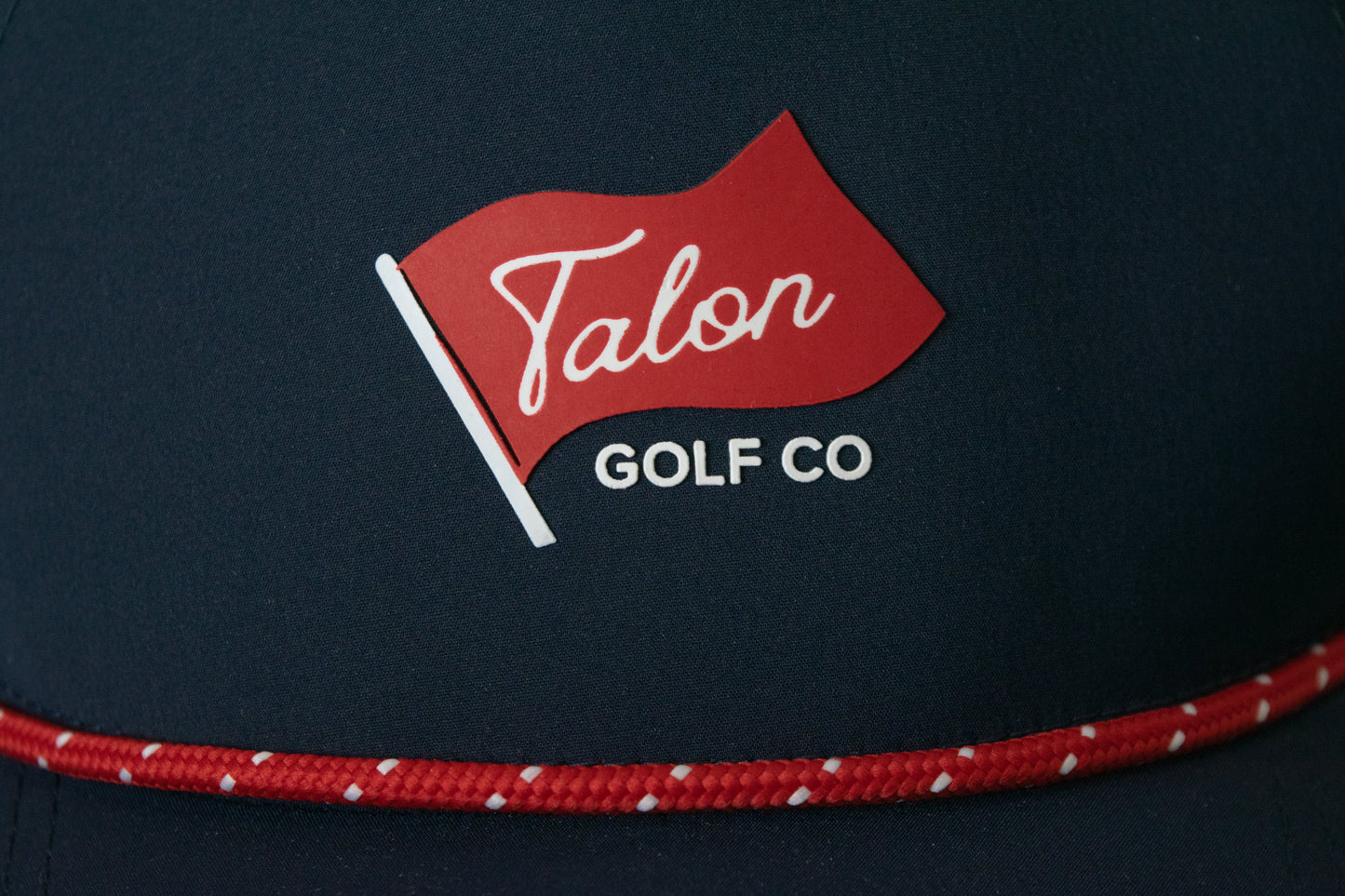 Blue Baseball Hat w/ Red Rope - Flag Logo by Talon Golf LLC