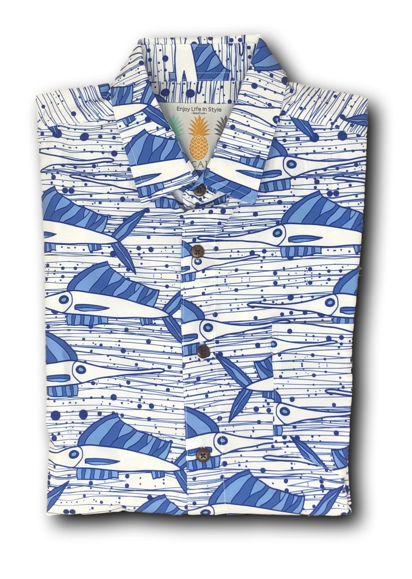 Super Stretch - Ocean Sailfish Hawaiian Shirt by Tropical Bros