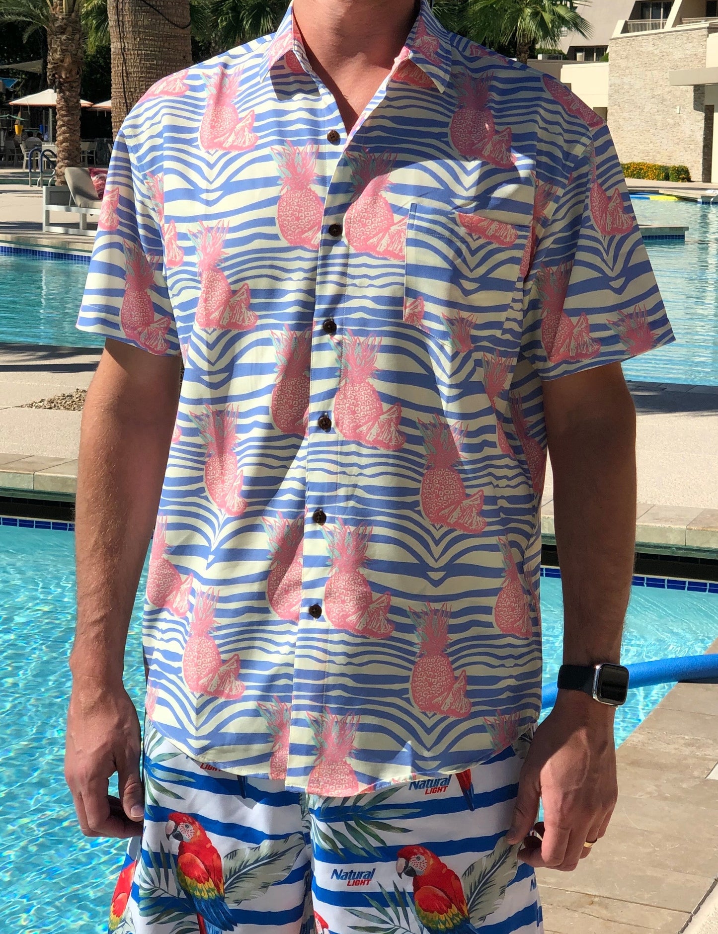 Super Stretch - PURE Pineapple Hawaiian Shirt by Tropical Bros