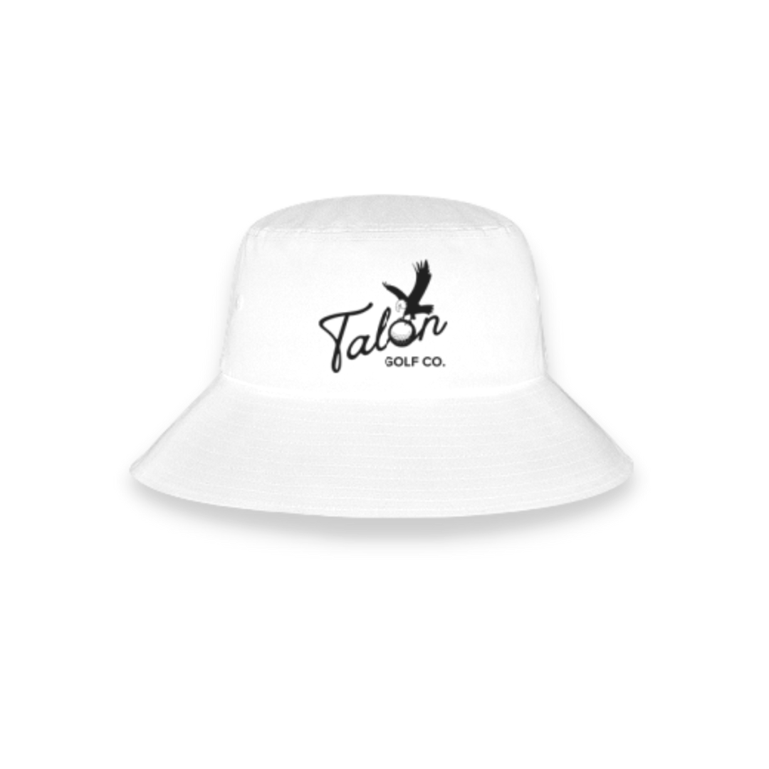 Talon Reversible Bucket Hat -White Logo Black Icon by Talon Golf LLC