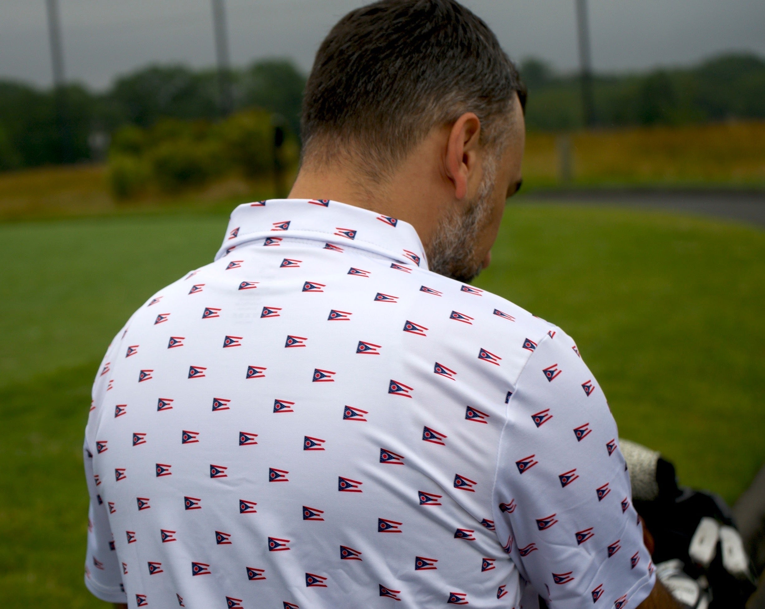 Repeating State of Ohio Burgee Flag Golf Shirt
