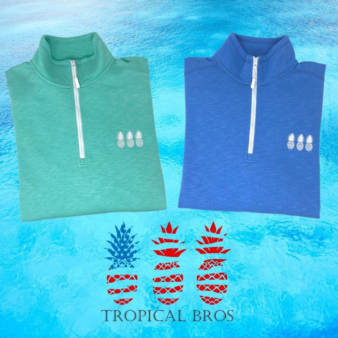 Hawaii Turquoise Quarter Zip by Tropical Bros