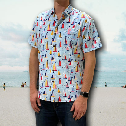 Super Stretch - Sailin Away Hawaiian Shirt by Tropical Bros