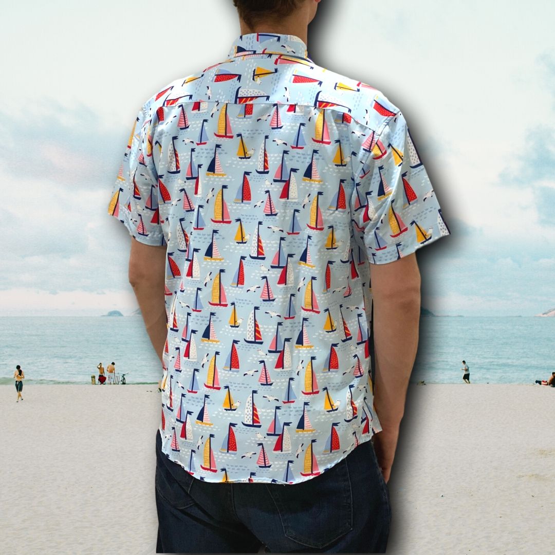 Super Stretch - Sailin Away Hawaiian Shirt by Tropical Bros