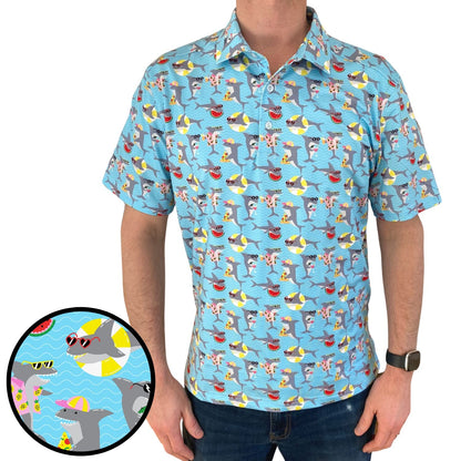 Shark Party Everyday Polo by Tropical Bros
