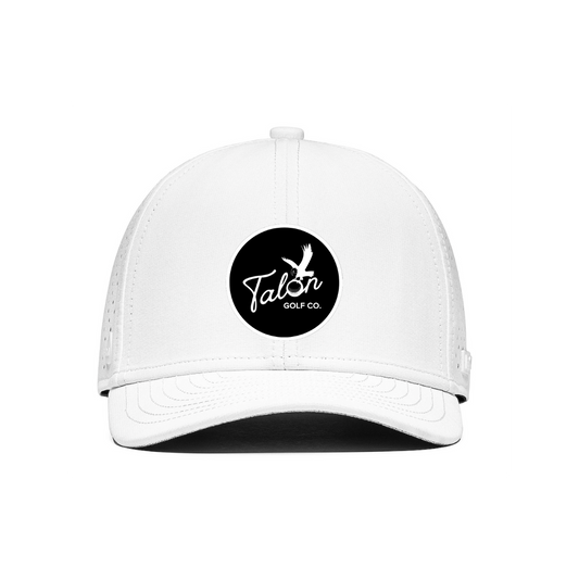 White Talon Performance Hat w/ Script Logo by Talon Golf LLC