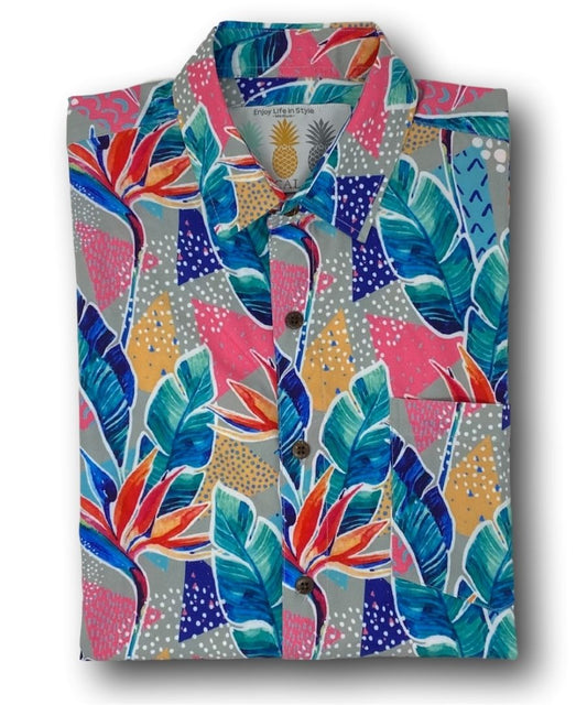 Super Stretch - World Traveler Hawaiian Shirt by Tropical Bros