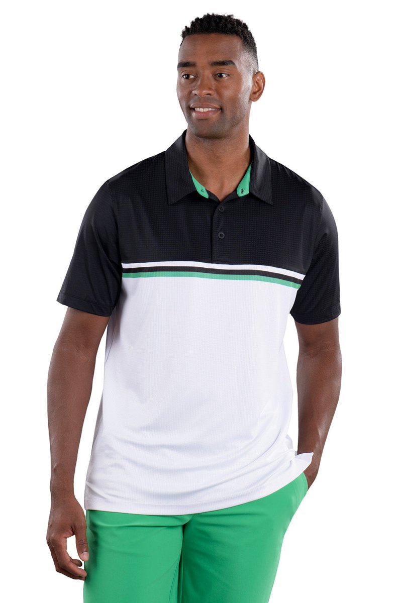 Alex 2 Color Black/White Polo by Covel