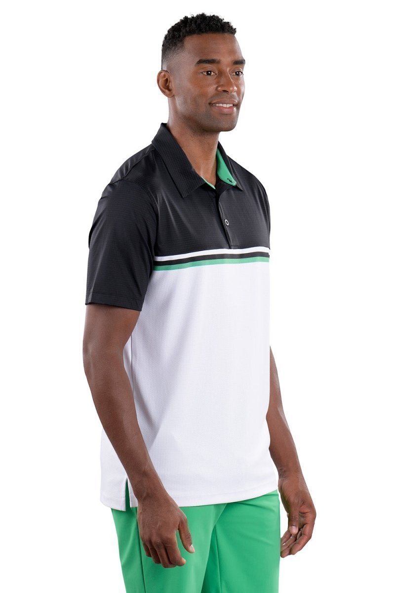 Alex 2 Color Black/White Polo by Covel