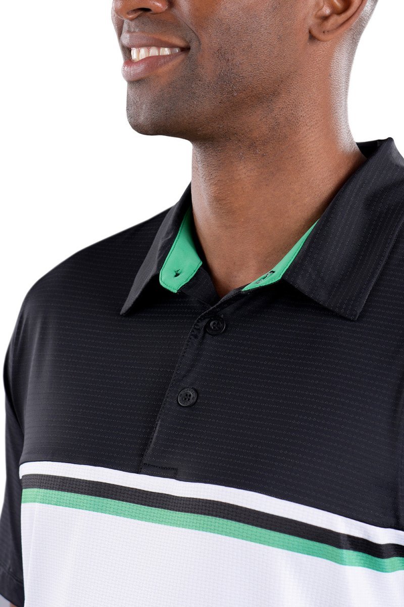 Alex 2 Color Black/White Polo by Covel